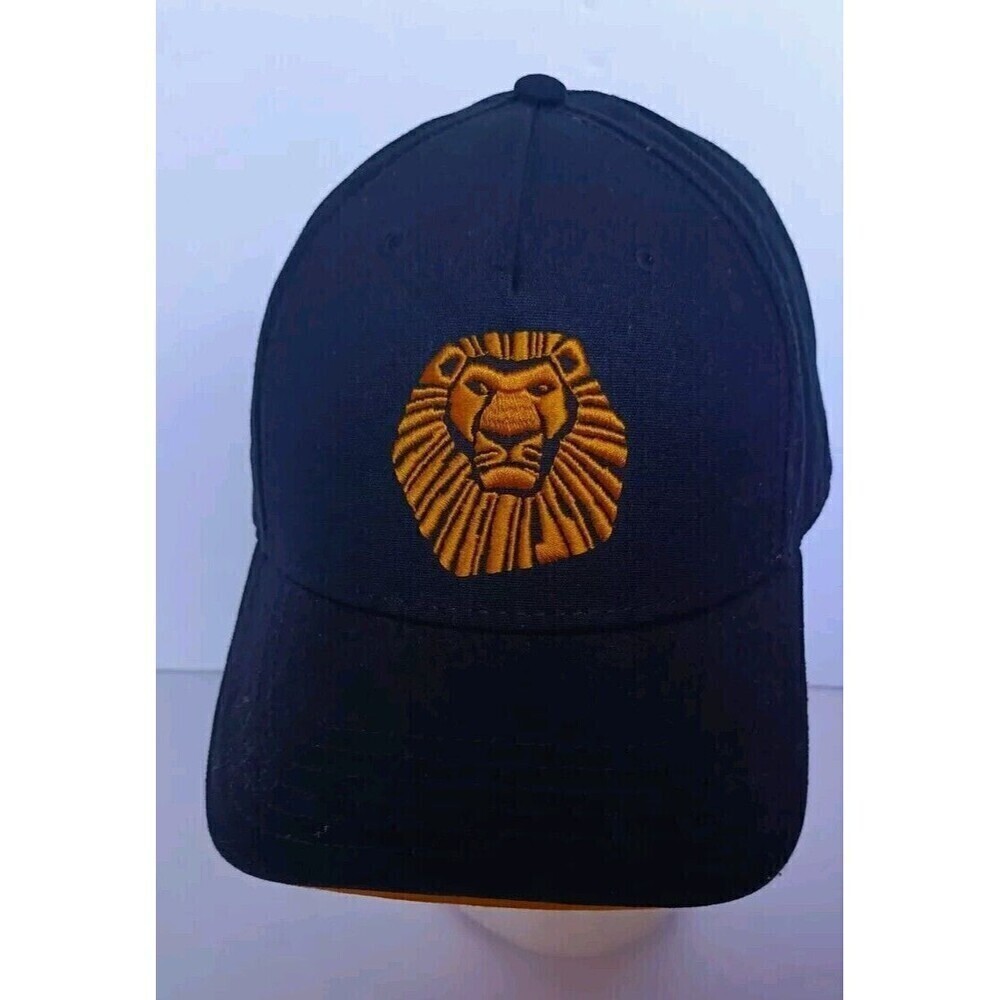 Disney lion King Black Baseball Cap with Gold Lion Embroidery